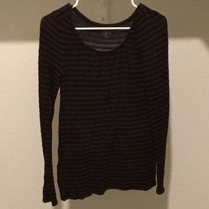 LOFT maroon stripped long sleeve